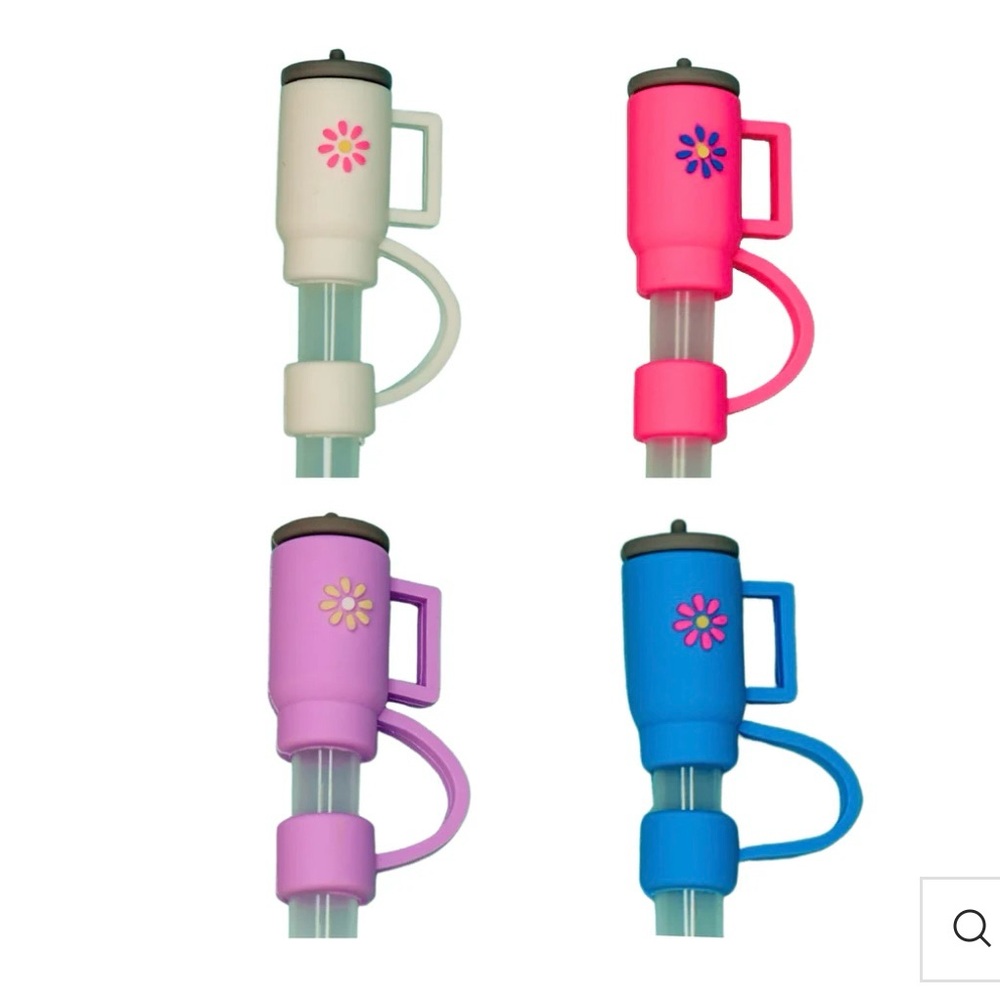 CharCharms Colorful Tumbler Straw Toppers 4 Pack - Picture 2 of 4